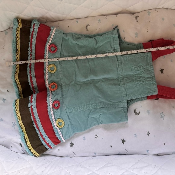 ⭒ 18M Deux Par Deux Unique Embroidered Dress Floral Design Buttons Ruffles ⭒ - Picture 8 of 10